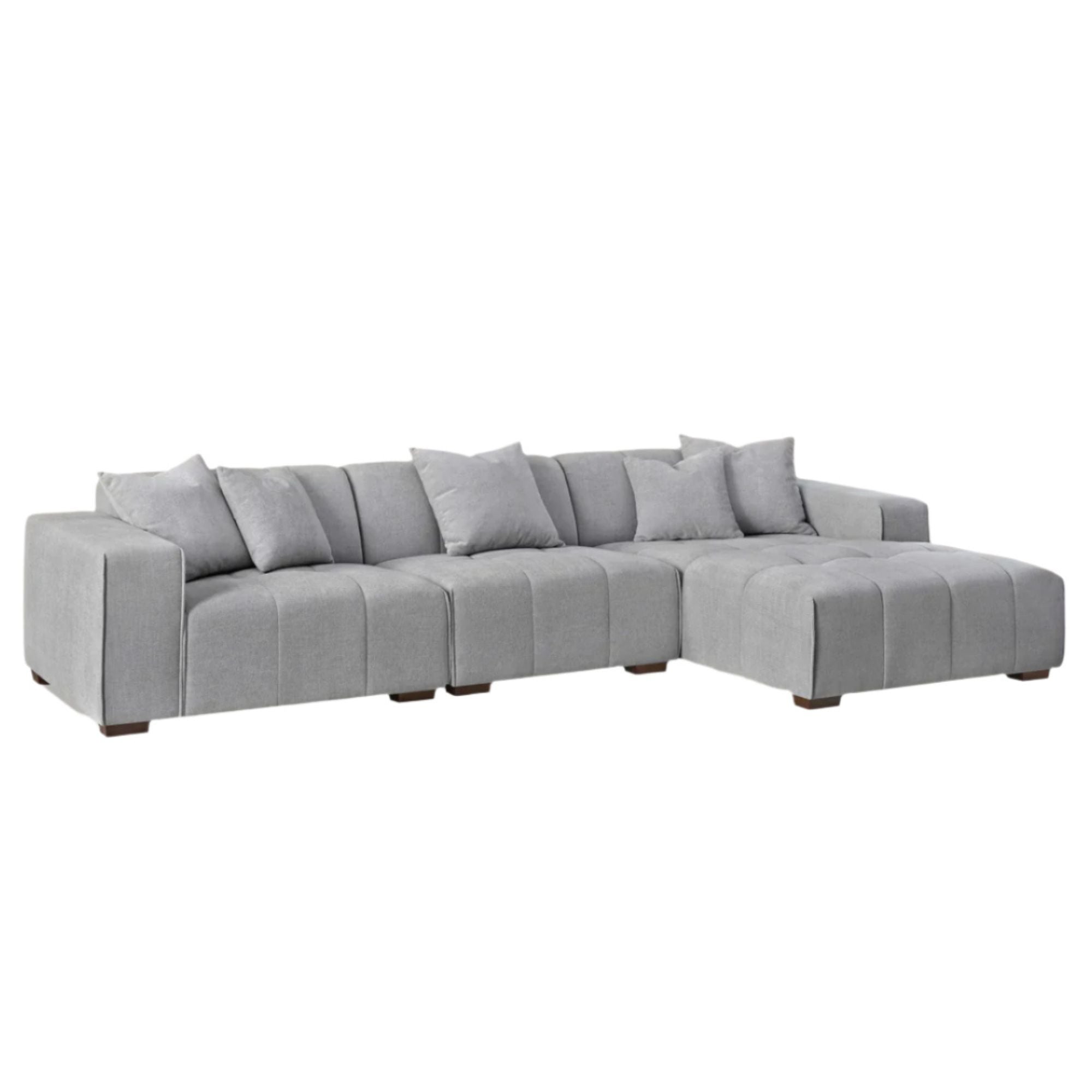 Aluxo Albert Cloudy Grey Boucle Right Hand Corner Sofa | 5 Seater